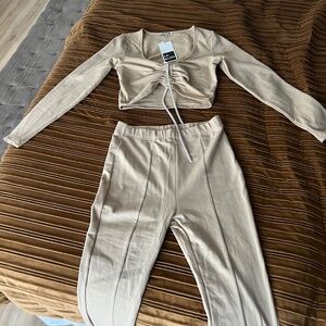 New Sexy 2 Piece LA Bijou Outfit, for Casual and Party , Tan , Size M